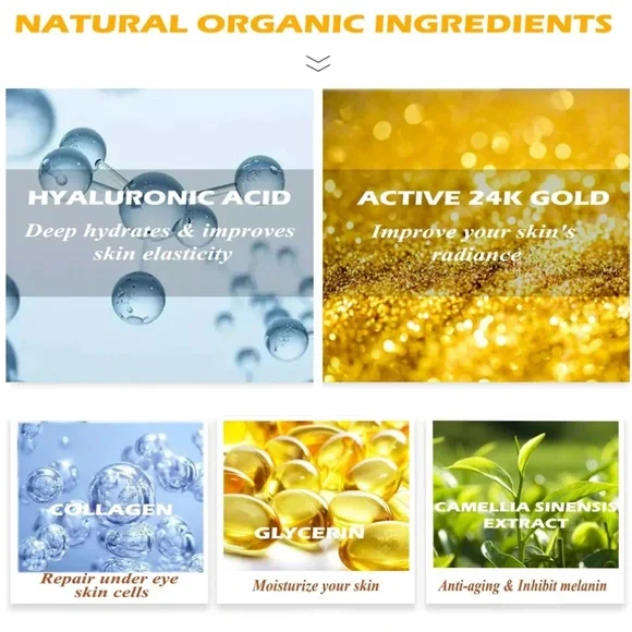 24K Gold Eye Mask Set - 30 pairs - Picture 3 of 3